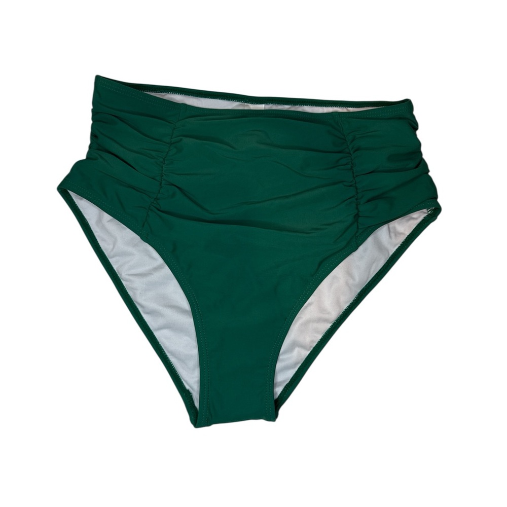 Green High-Waisted Swim Bottoms
